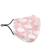 Pink Swan Pattern Print Face Mask-grizzshop