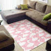 Pink Swan Pattern Print Floor Mat-grizzshop