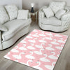 Pink Swan Pattern Print Floor Mat-grizzshop