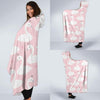 Pink Swan Pattern Print Hooded Blanket-grizzshop