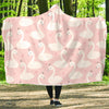 Pink Swan Pattern Print Hooded Blanket-grizzshop