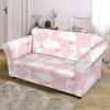 Pink Swan Pattern Print Loveseat Cover-grizzshop