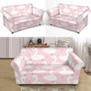 Pink Swan Pattern Print Loveseat Cover-grizzshop