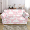 Pink Swan Pattern Print Loveseat Cover-grizzshop