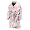 Pink Swan Pattern Print Men Long Robe-grizzshop