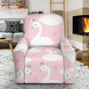 Pink Swan Pattern Print Recliner Cover-grizzshop