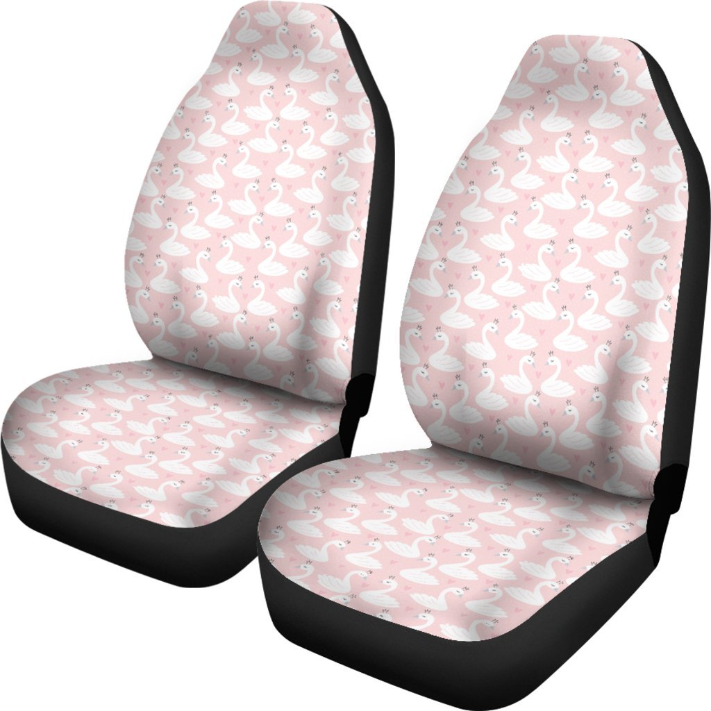 Pink Swan Pattern Print Universal Fit Car Seat Cover-grizzshop