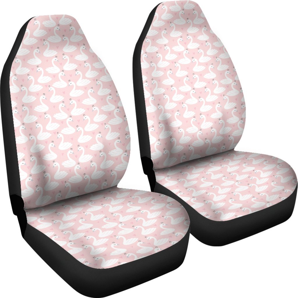 Pink Swan Pattern Print Universal Fit Car Seat Cover-grizzshop