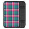 Pink Teal Plaid Tartan Car Console Cover-grizzshop