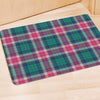 Pink Teal Plaid Tartan Door Mat-grizzshop