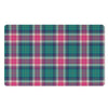 Pink Teal Plaid Tartan Door Mat-grizzshop