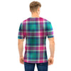 Pink Teal Plaid Tartan Men T Shirt-grizzshop