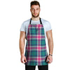 Pink Teal Plaid Tartan Men's Apron-grizzshop