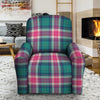 Pink Teal Plaid Tartan Recliner Cover-grizzshop