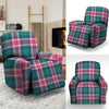 Pink Teal Plaid Tartan Recliner Cover-grizzshop