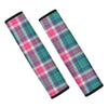 Pink Teal Plaid Tartan Seat Belt Cover-grizzshop