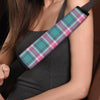 Pink Teal Plaid Tartan Seat Belt Cover-grizzshop