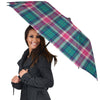 Pink Teal Plaid Tartan Umbrella-grizzshop