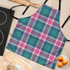 Pink Teal Plaid Tartan Women's Apron-grizzshop