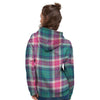 Pink Teal Plaid Tartan Women's Hoodie-grizzshop