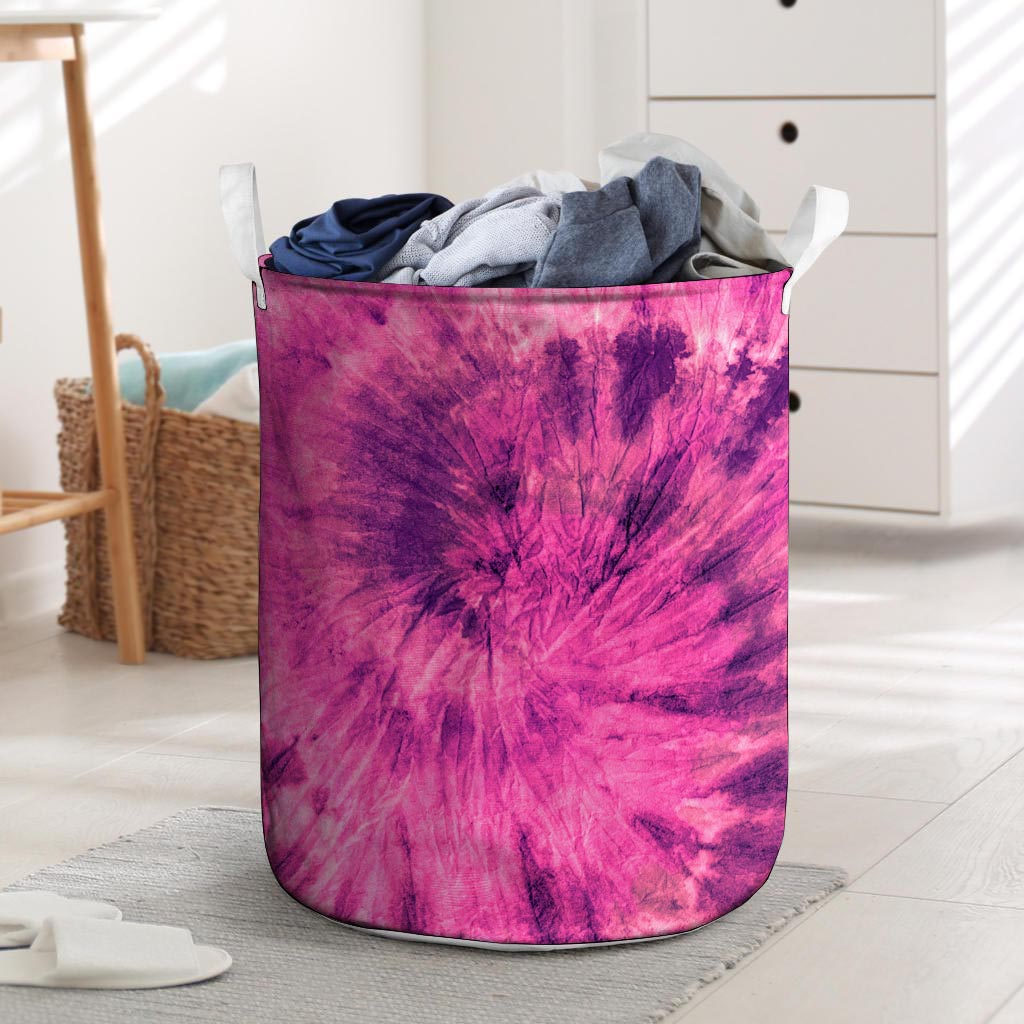 Pink Tie Dye Laundry Basket-grizzshop