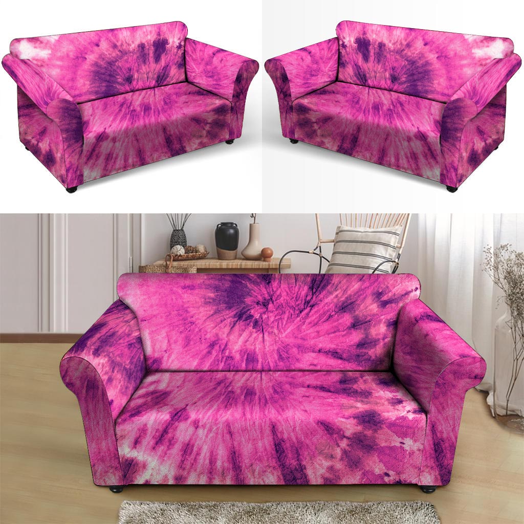 Pink Tie Dye Loveseat Cover-grizzshop