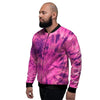 Pink Tie Dye Men's Bomber Jacket-grizzshop