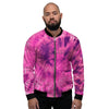 Pink Tie Dye Men's Bomber Jacket-grizzshop