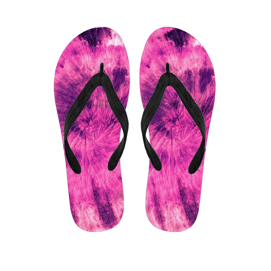 Pink Tie Dye Men's Flip Flops-grizzshop