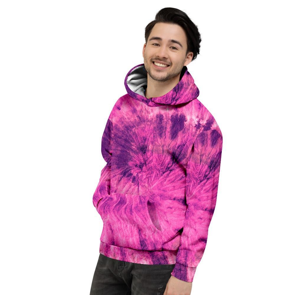 Pink Tie Dye Men's Hoodie-grizzshop