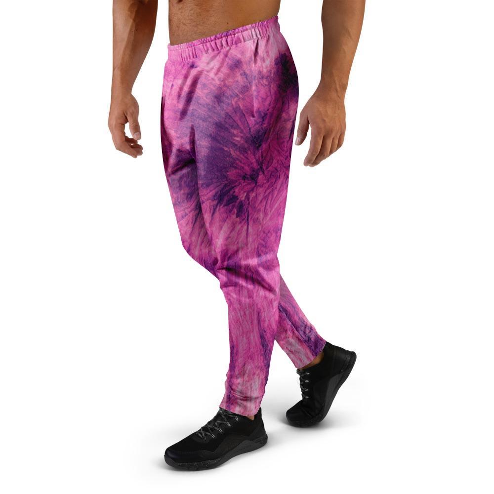Pink Tie Dye Men's Joggers-grizzshop