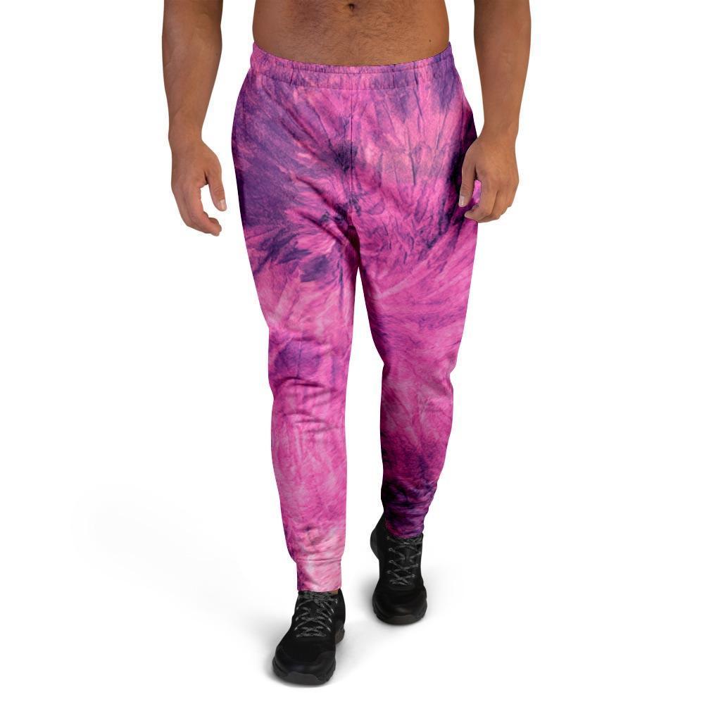 Pink Tie Dye Men's Joggers-grizzshop