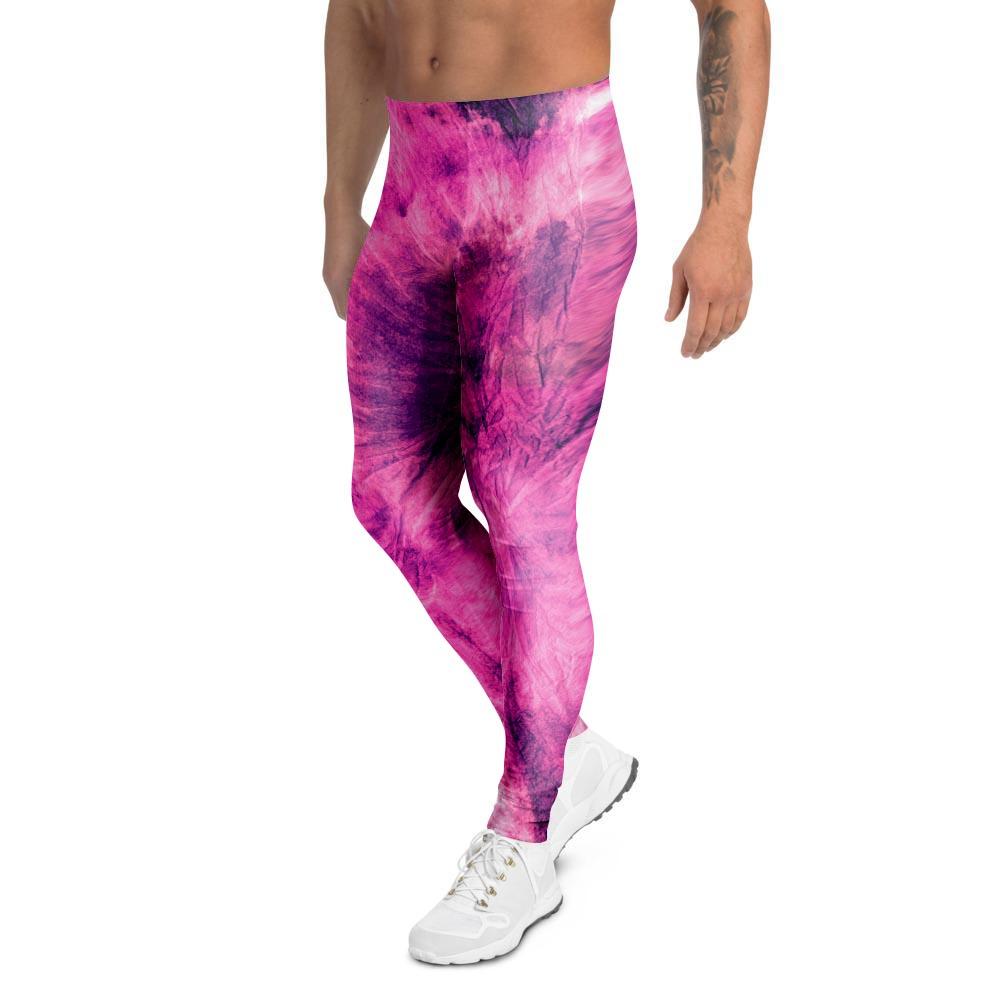 Pink Tie Dye Men's Leggings-grizzshop