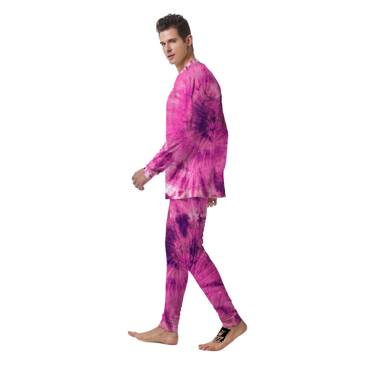 Pink Tie Dye Men's Pajamas-grizzshop