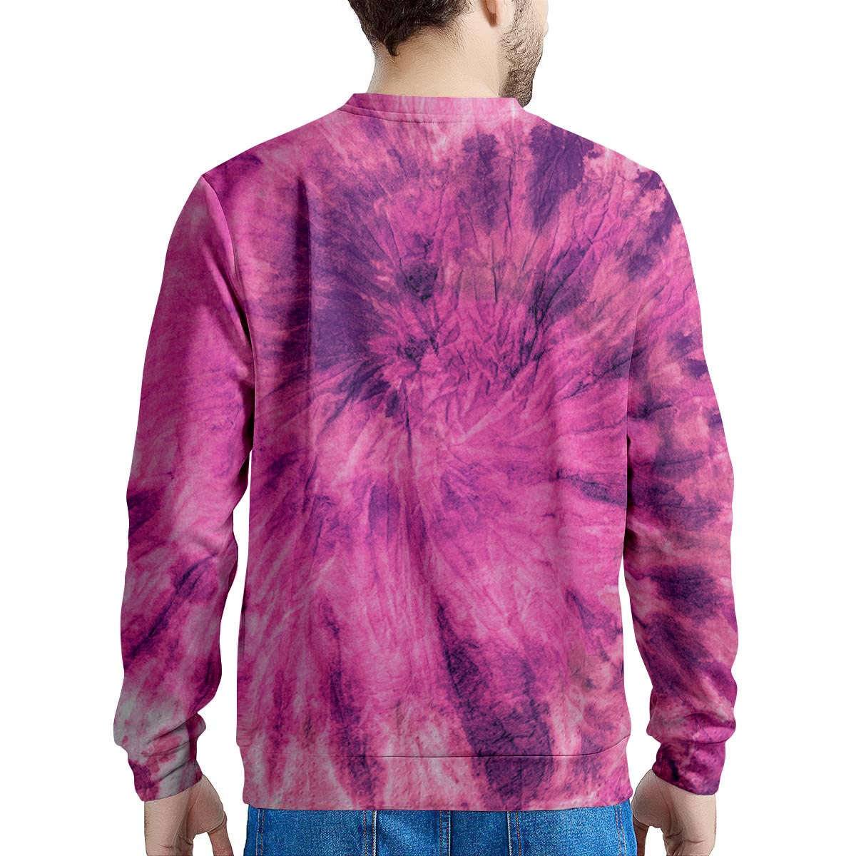 Pink Tie Dye Men's Sweatshirt-grizzshop