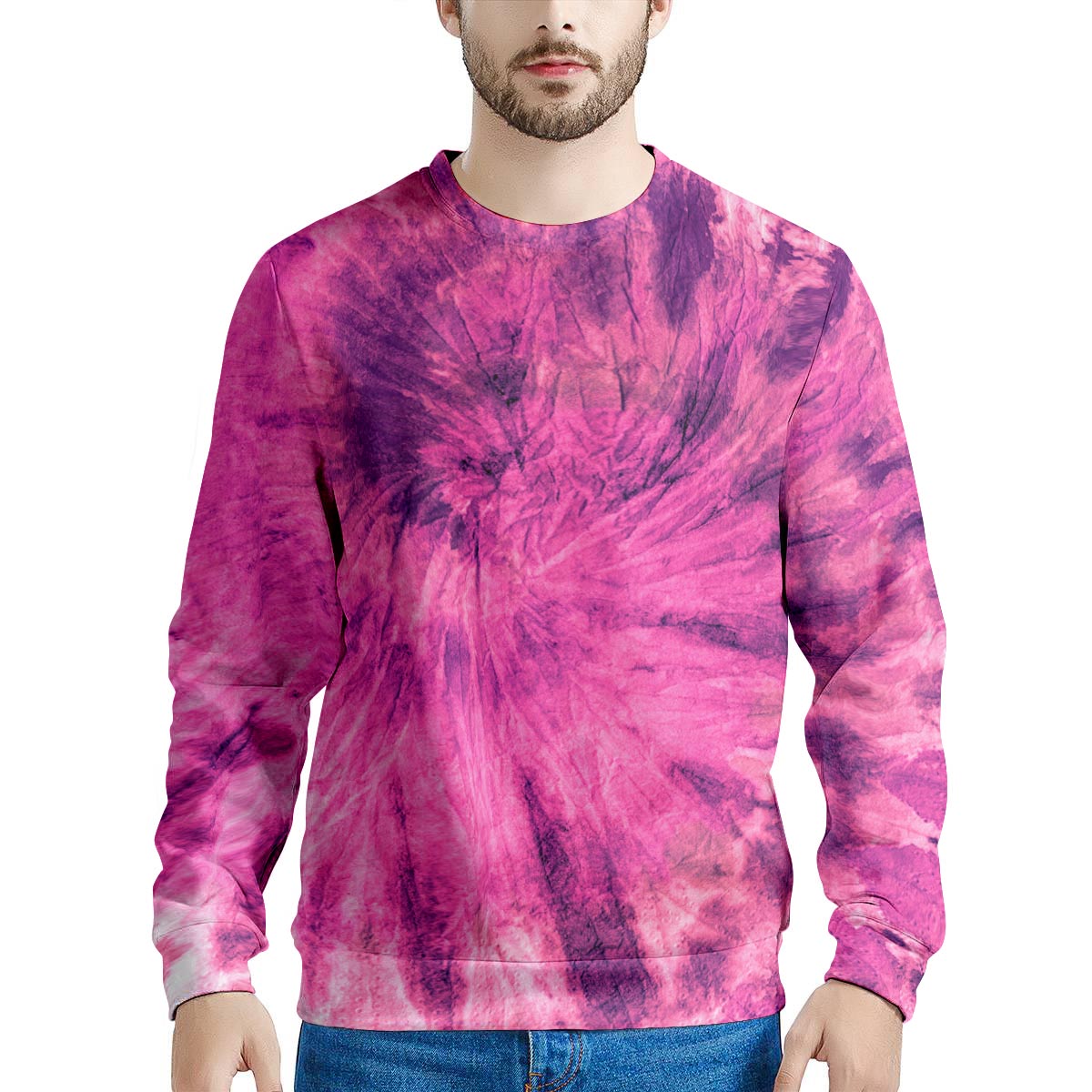 Pink Tie Dye Men's Sweatshirt-grizzshop