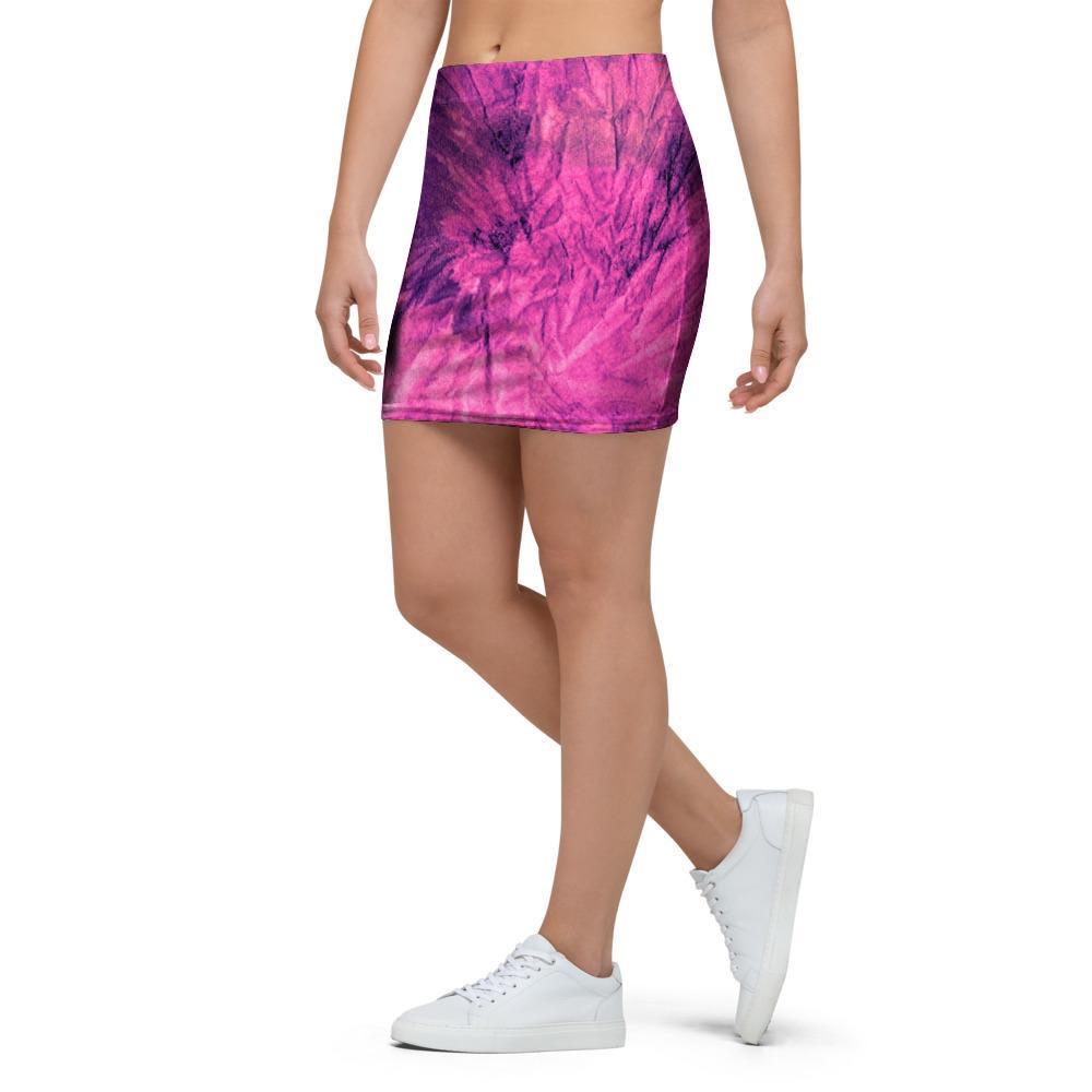 Pink Tie Dye Mini Skirt-grizzshop