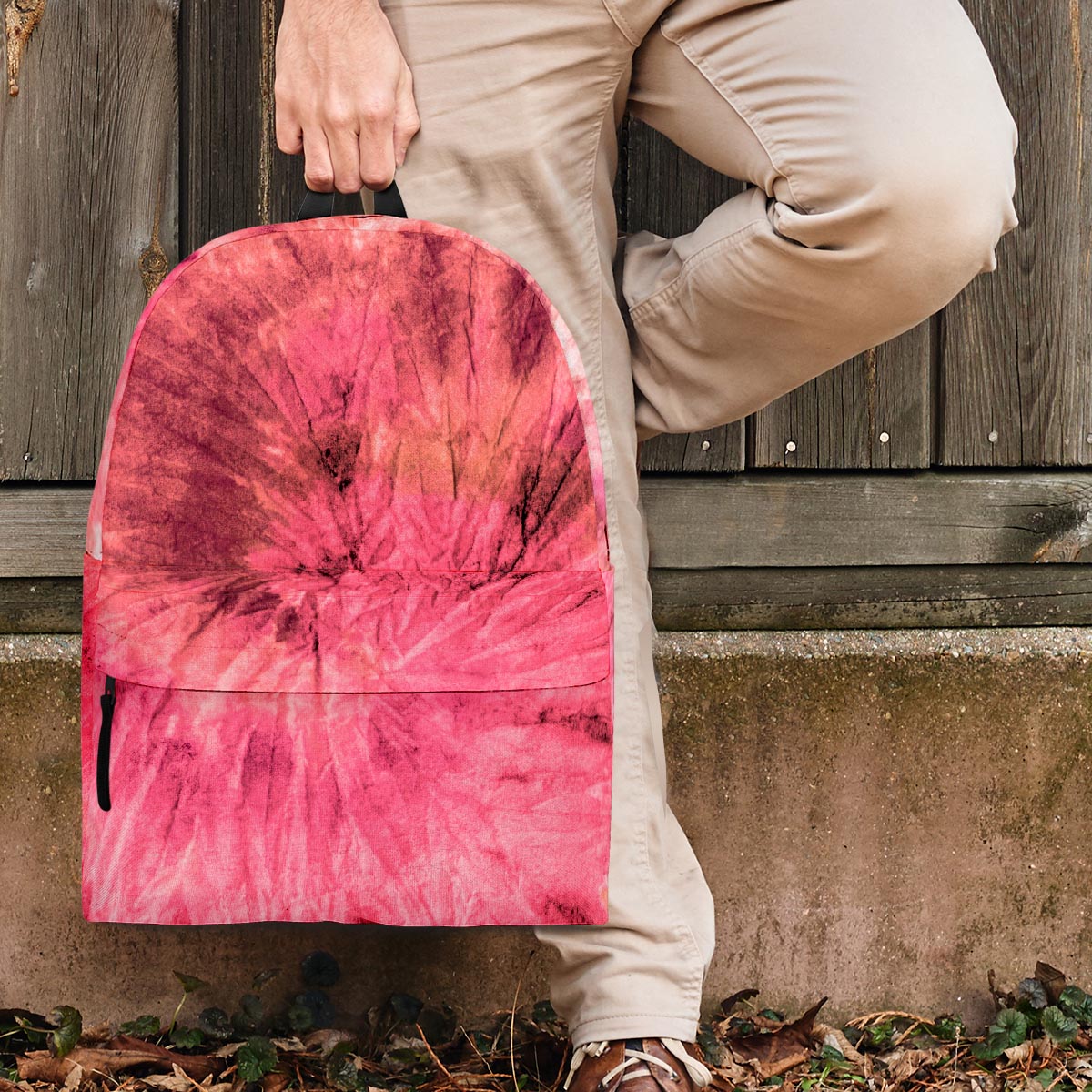 Pink Tie Dye Print Backpack-grizzshop