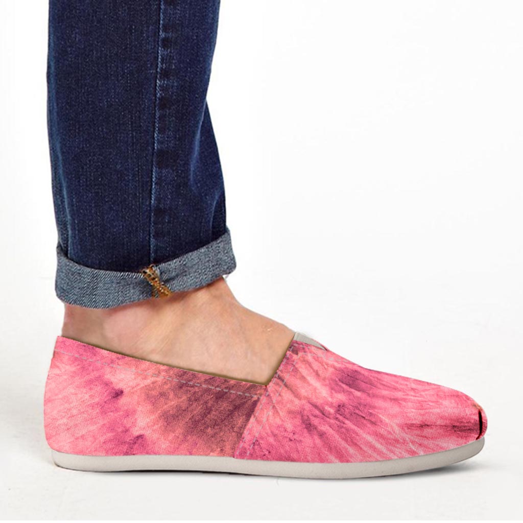 Pink Tie Dye Print Canvas Shoes-grizzshop
