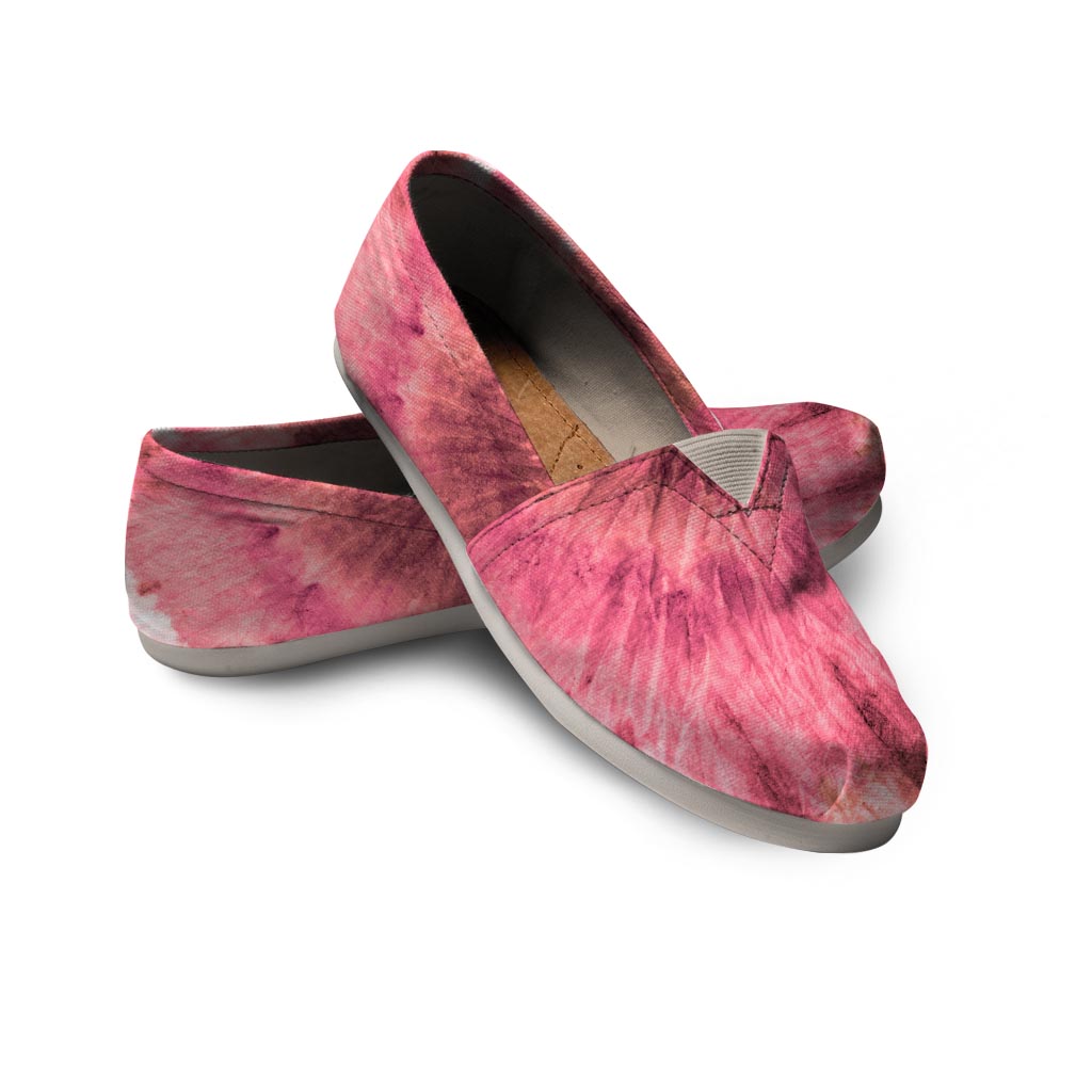 Pink Tie Dye Print Canvas Shoes-grizzshop