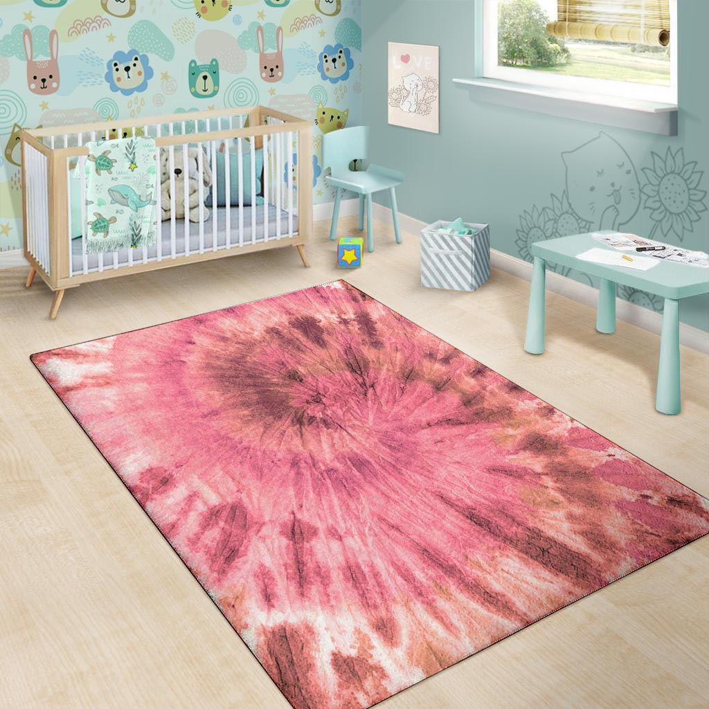 Pink Tie Dye Print Floor Mat-grizzshop