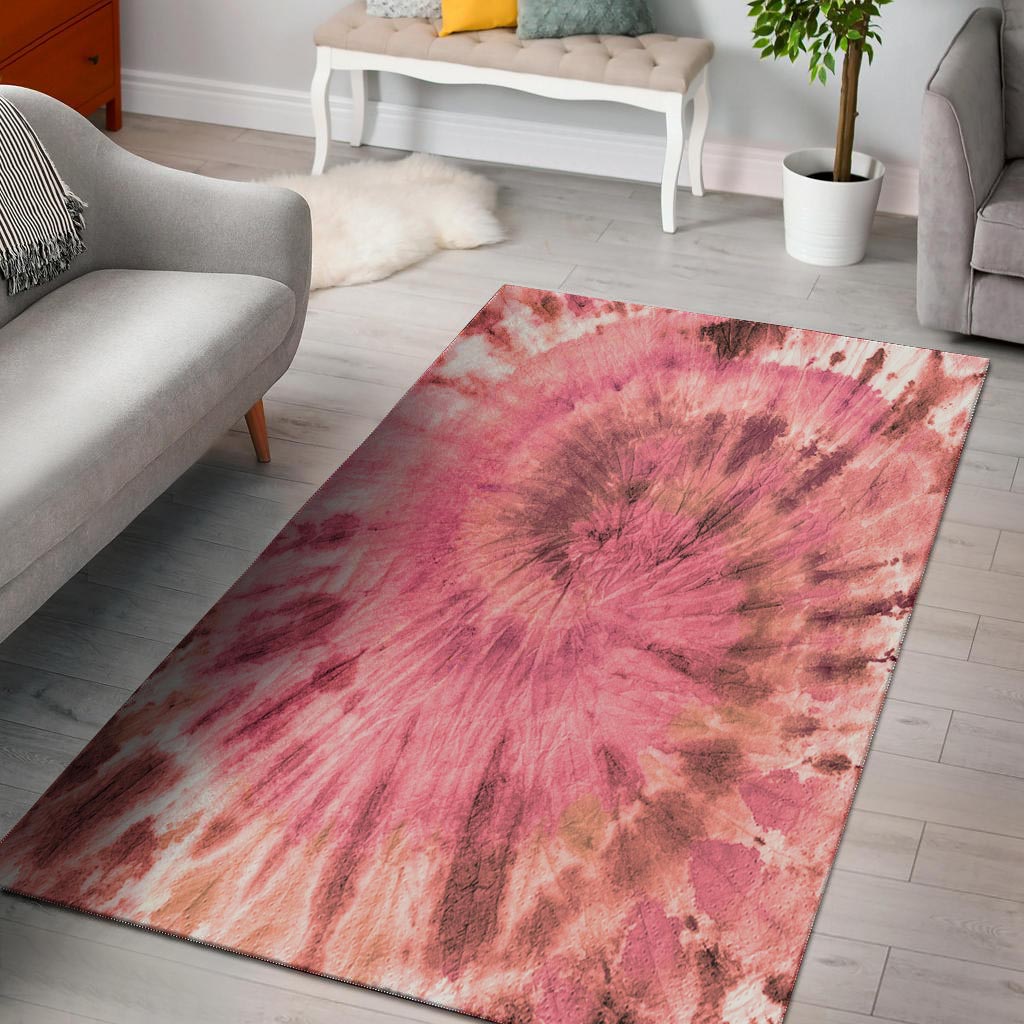 Pink Tie Dye Print Floor Mat-grizzshop