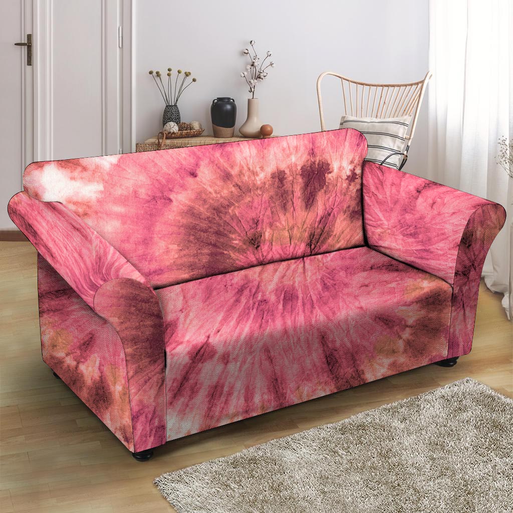 Pink Tie Dye Print Loveseat Cover-grizzshop