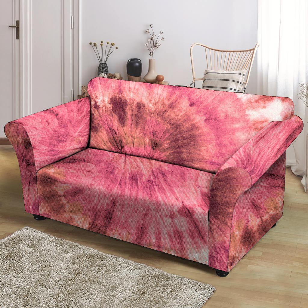 Pink Tie Dye Print Loveseat Cover-grizzshop