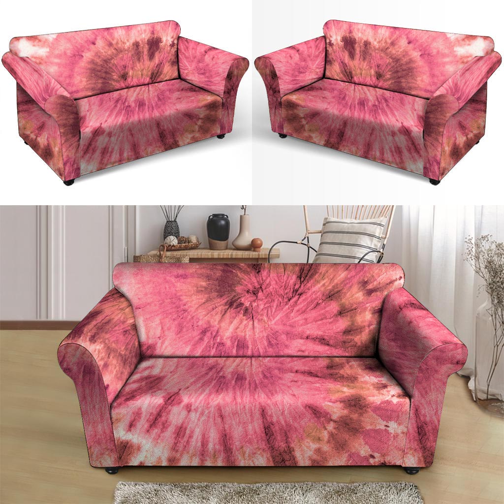 Pink Tie Dye Print Loveseat Cover-grizzshop