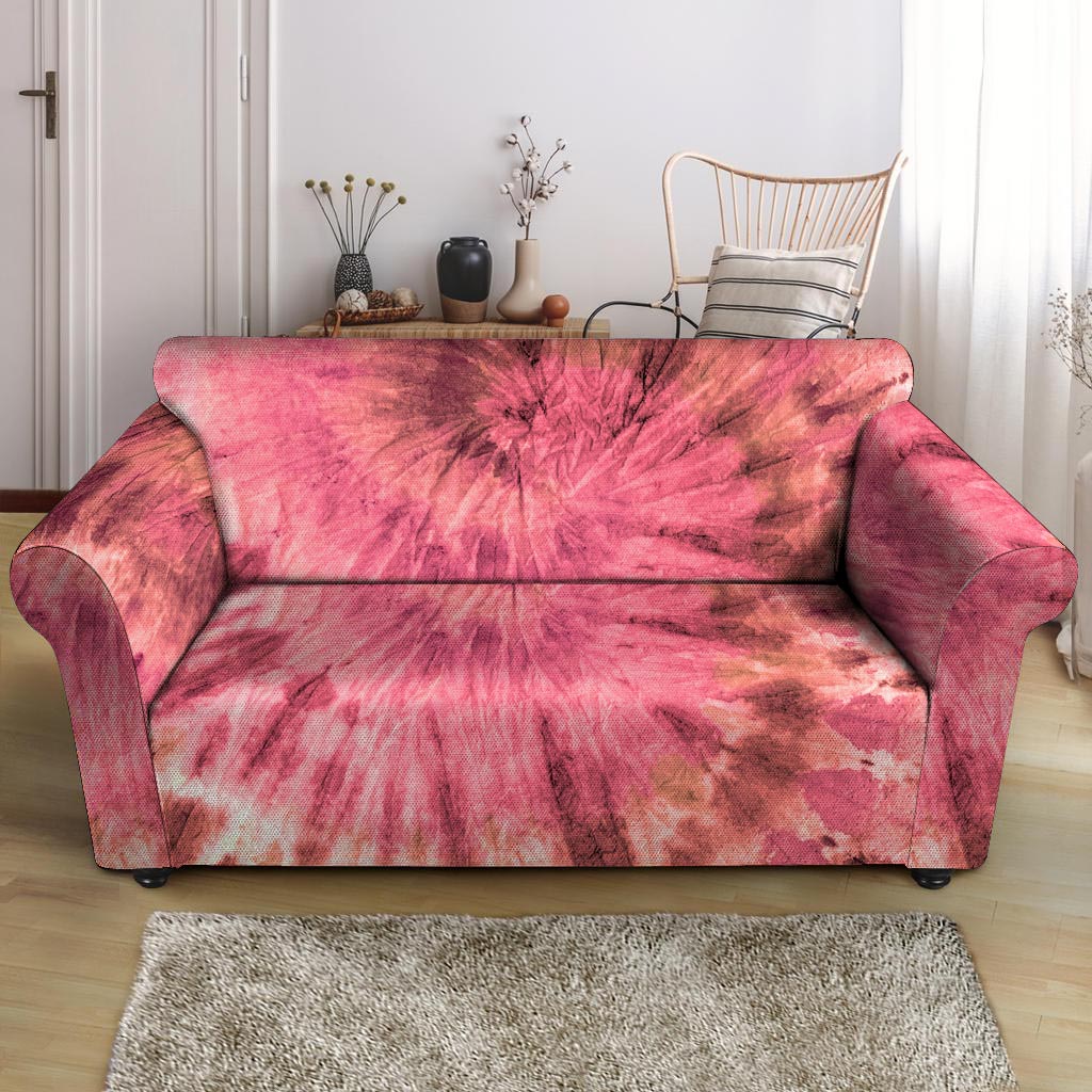 Pink Tie Dye Print Loveseat Cover-grizzshop