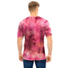 Pink Tie Dye Print Men T Shirt-grizzshop