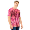 Pink Tie Dye Print Men T Shirt-grizzshop