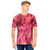 Pink Tie Dye Print Men T Shirt-grizzshop