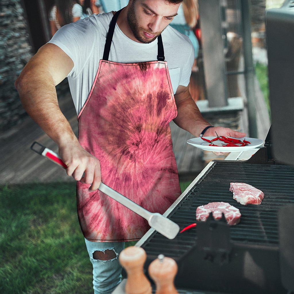 Pink Tie Dye Print Men's Apron-grizzshop